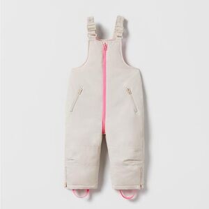 Zara Kids Cream and Pink Ascent Snow Overalls